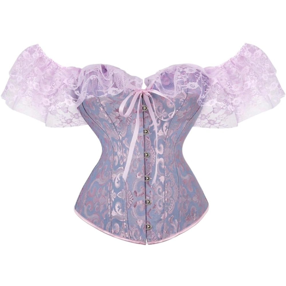 SOLD Lavender Lace Off-Shoulder Corset